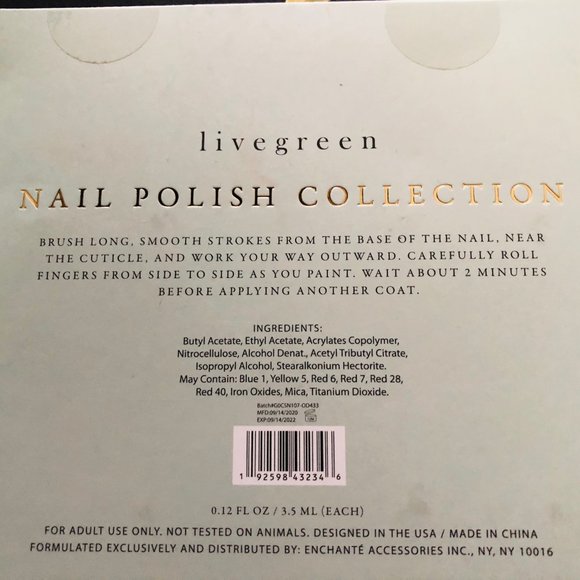 LIVEGREEN Boxed Set of 10 Mini Nail Polishes NIB - Picture 4 of 6